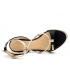 Les Tropéziennes par M Belarbi Lilon noir et or, sandale à talon 6 cm 