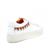 Baskets en cuir Métamorf'Ose Laffy blanc et orange, semelle plateau 3 cm