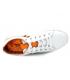 Baskets en cuir Métamorf'Ose Laffy blanc et orange, semelle plateau 3 cm