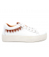 Baskets en cuir Métamorf'Ose Laffy blanc et orange, semelle plateau 3 cm