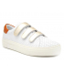 Sneakers Métamorfose Lafille blanc et orange, baskets fermeture velcro