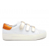 Sneakers Métamorfose Lafille blanc et orange, baskets fermeture velcro