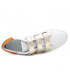 Sneakers Métamorfose Lafille blanc et orange, baskets fermeture velcro