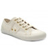 Tennis toile Opiace Lin beige, baskets basses pour femmes en lin