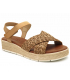 Sandale Carla Tortosa 44177 camel, nu pieds petit plateau compensé pour femmes