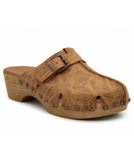 Sabots en cuir Carla Tortosa 79296 camel, semelle confort