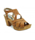 Carla Tortosa 80304 camel, sandale petit talon imitation bois