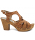 Carla Tortosa 80304 camel, sandale petit talon imitation bois