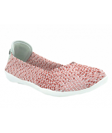 Ballerines Bernie Mev Catwalk rouge multi, chaussures confort et végan pour femmes