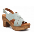 Sandale Kaola 364 bleu pastel, compensé cuir confortable pour femmes