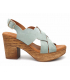Sandale Kaola 364 bleu pastel, compensé cuir confortable pour femmes
