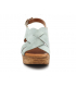 Sandale Kaola 364 bleu pastel, compensé cuir confortable pour femmes