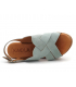 Sandale Kaola 364 bleu pastel, compensé cuir confortable pour femmes