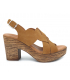 Nu-pieds Kaola 364 marron, compensé cuir nubuck confortable pour femmes