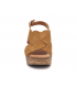 Nu-pieds Kaola 364 marron, compensé cuir nubuck confortable pour femmes