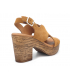 Nu-pieds Kaola 364 marron, compensé cuir nubuck confortable pour femmes