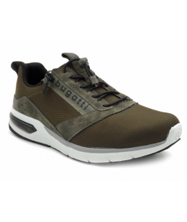 Baskets Numbis Kaki pour hommes, laçage rapide et talon bulle d'air