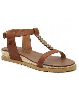 Nu pieds compensé cordes Chattawak Sara camel bride Salomé bijou