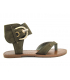 Sandale plate Chattawak Thalie kaki pour femmes
