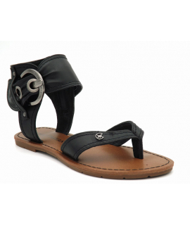 Chattawak Thalie noir sandale grosse boucle cheville pour femmes
