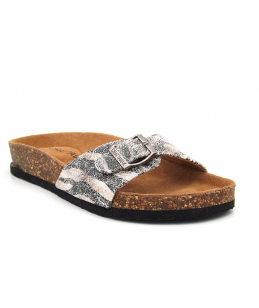 Mule Chattawak Opaline semelle anatomique couleur gris effet zèbre
