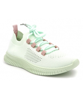Altex I Pop baskets tissu vert menthe, tennis enfilage rapide, semelle amovible 