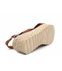 Eva Frutos 714 Grabado marron | Sandale plateforme aspect cuir tressé semelle gel confort