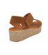 Eva Frutos 730 camel, sandale plateau compensé fermeture velcro