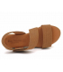 Eva Frutos 730 camel, sandale plateau compensé fermeture velcro