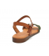 Nu pieds confort Eva Frutos 9139 kaki, sandale plate en cuir souple aspect nubuck.