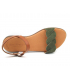 Nu pieds confort Eva Frutos 9139 kaki, sandale plate en cuir souple aspect nubuck.