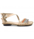 Sandales Fée Céleste Jacui beige multi| Nu-pieds cuir confortable pour femmes - Nouveauté