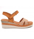 Sandale Eva Frutos 547 marron multi petit conpensé cuir confortable