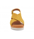 Eva Frutos 514 Jaune, sandale en cuir petit compensé très confortable