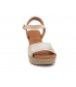 Sandale Eva Frutos 2869 beige & doré, semelle et tige cuir très confortables