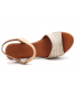 Sandale Eva Frutos 2869 beige & doré, semelle et tige cuir très confortables