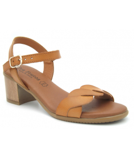 Trotteur Eva Frutos 1439 camel, petit talon confort avec semelle flex