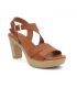 Sandale talon Eva Frutos 2861 camel, semelle & cuir confortable