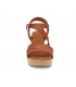 Sandale talon Eva Frutos 2861 camel, semelle & cuir confortable