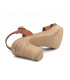 Sandale talon Eva Frutos 2861 camel, semelle & cuir confortable