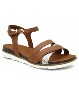 Sandale Marco Tozzi 28410-28 marron multi | Nu pieds semelle anatomique