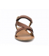 Les Tropéziennes par M Belarbi Harion tan, sandale plate en cuir pour femmes avec fermeture velcro