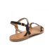 Nu-pieds Les Tropéziennes par M. Belarbi Hortense marron et bronze, sandale plate en cuir pour femmes