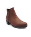 Kaola 3960 marron, bottines confortable pour femmes avec petit talon 4 Cm