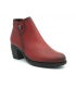 Boots cuir type confort Kaola 6430 rouge pour femmes