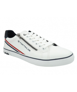Tennis tom Tailor 5380503 blanc fermé par Zip et laçets pour hommes