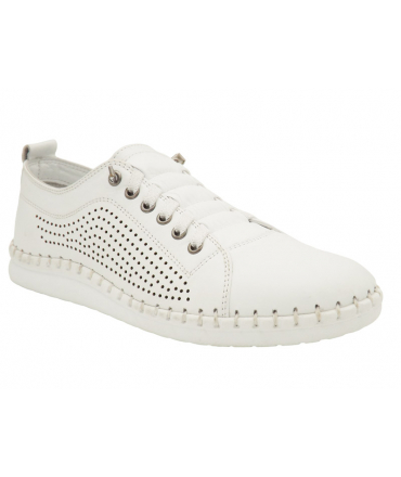 Elue par Nous Nebat blanc, baskets en cuir souple pour femmes