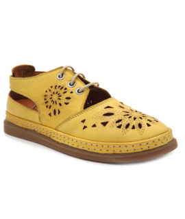 Elue Par Nous Necho jaune mocassins avec lacets pour femme