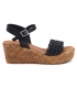 Porronet FI 2834 noire, sandale confort et mode pour femmes