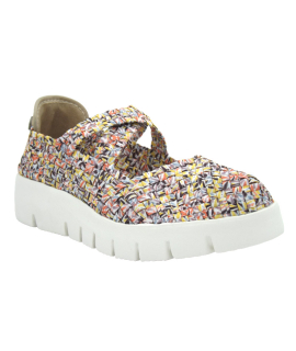 Ballerine Bernie Mev fx Drake multi beige avec semelle épaisse